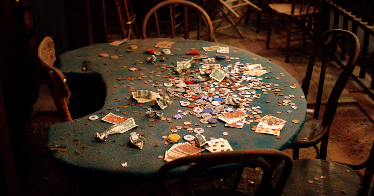 House Poker Table left as it Was Upon Closing of The Bird Cage Theater Tombstone az apr